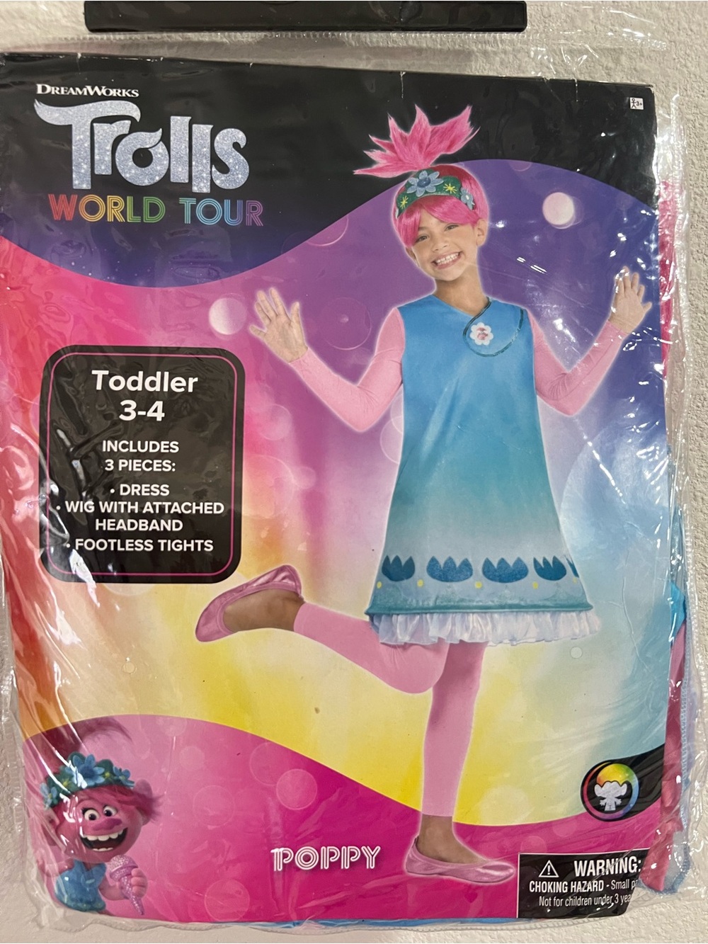 DreamWorks Trolls World Tour Poppy Costume - Pink, Blue